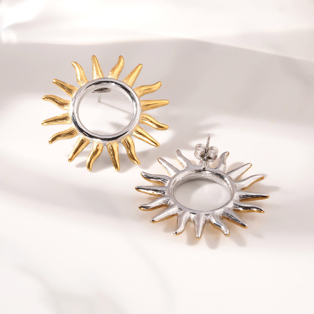 Multi Tone Sun Stud Earrings