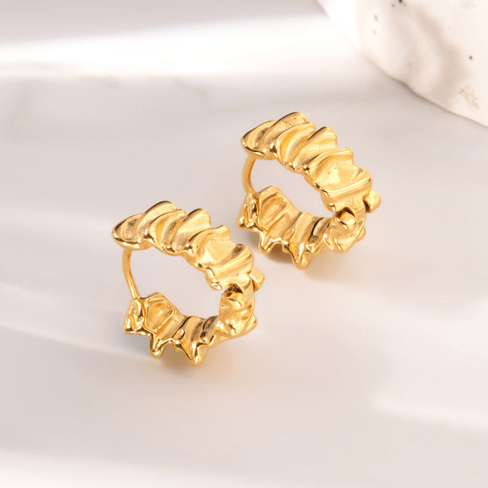 Textured Wavy Hoop Earrings