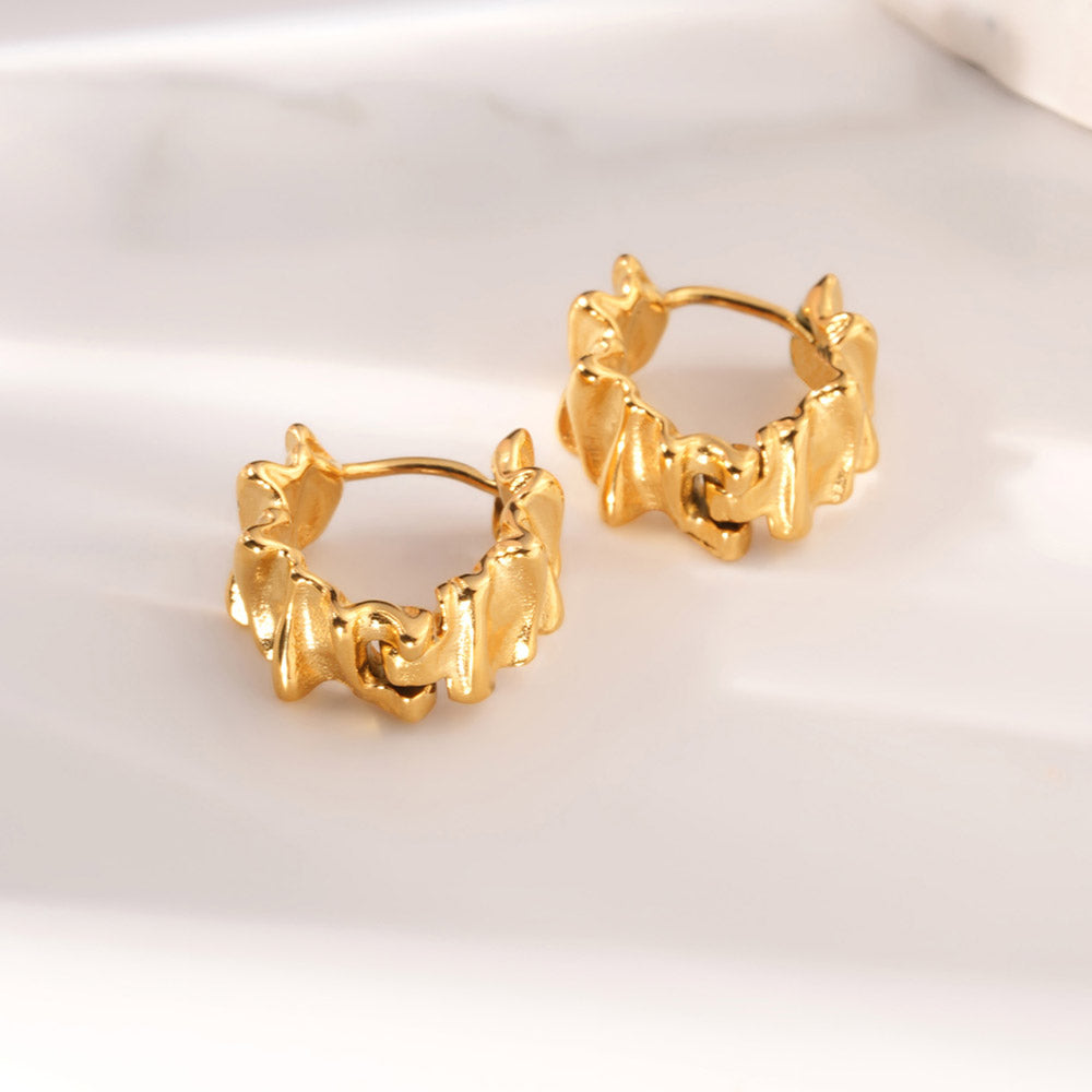 Textured Wavy Hoop Earrings