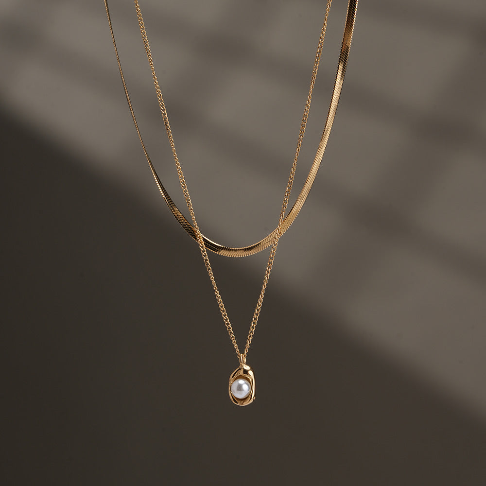 Auric Pearl Layered Necklace