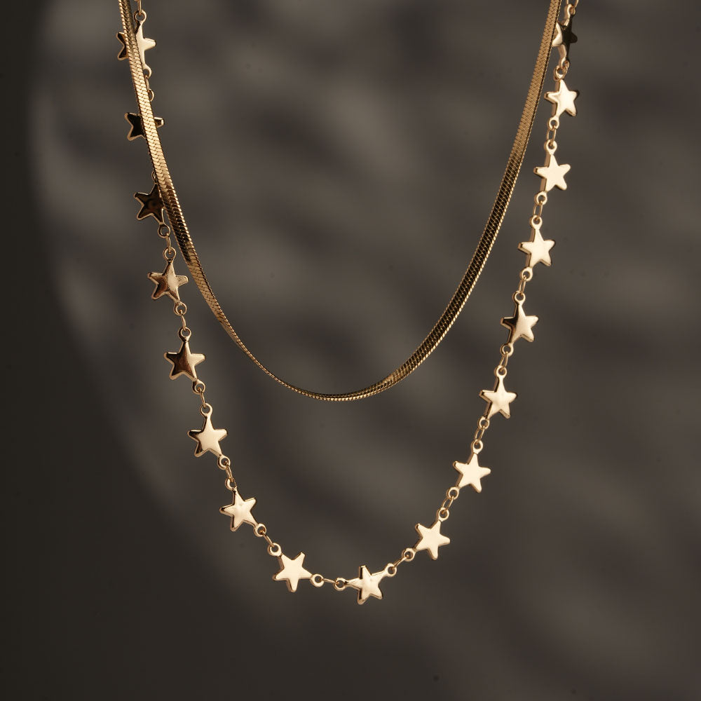 Star Grid Layer Necklace