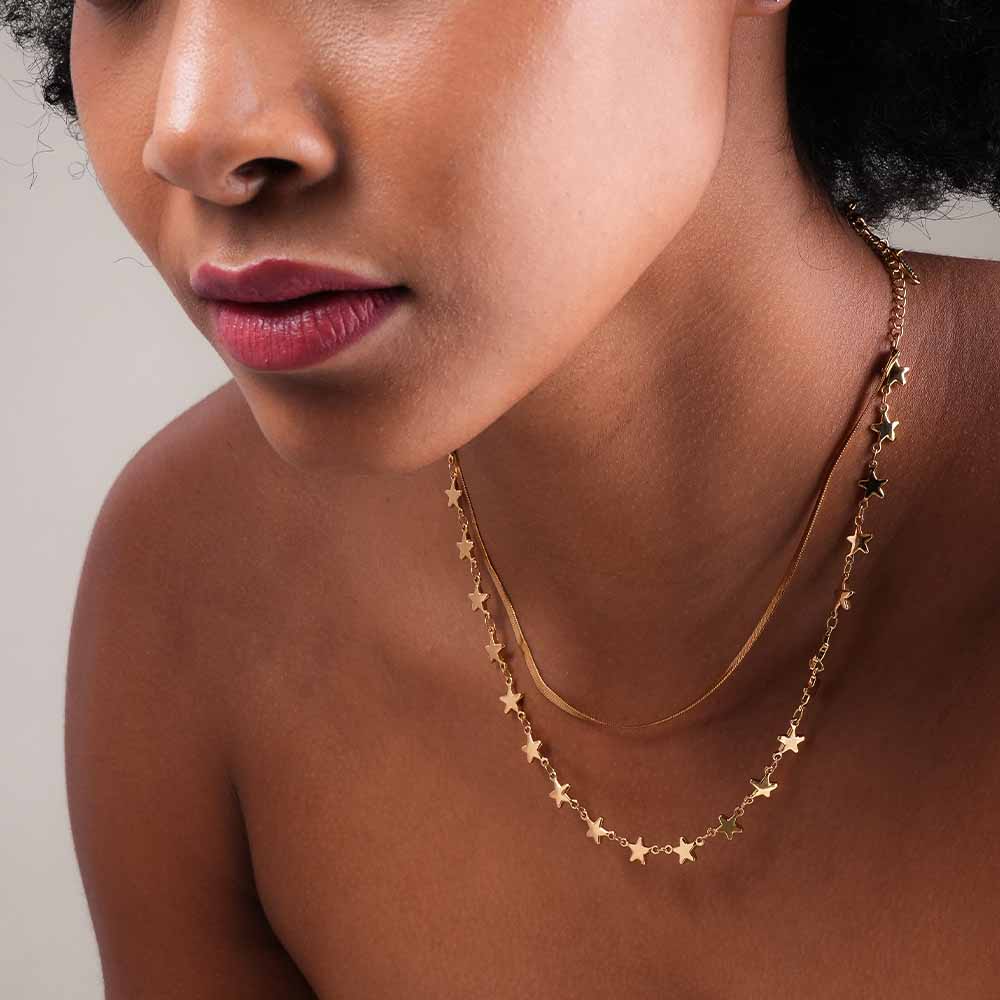 Star Grid Layer Necklace