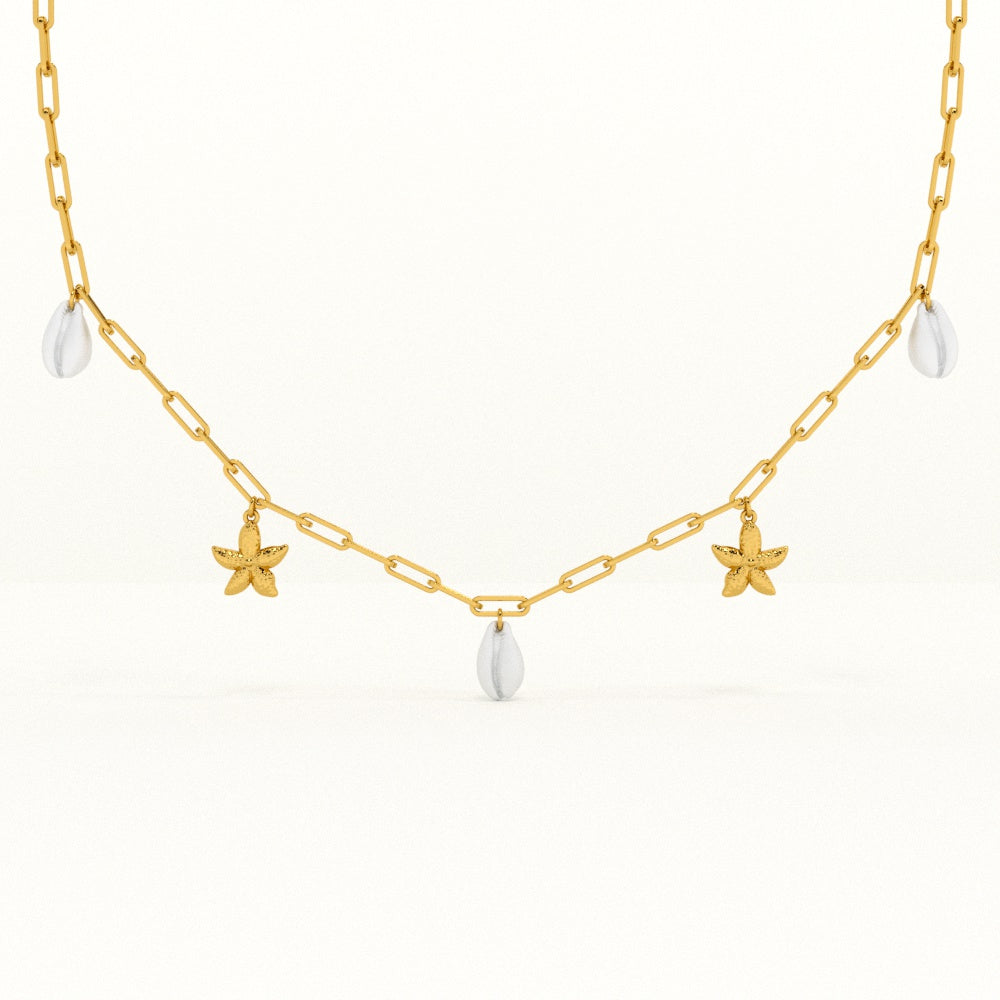 Shell & Starfish Link Necklace