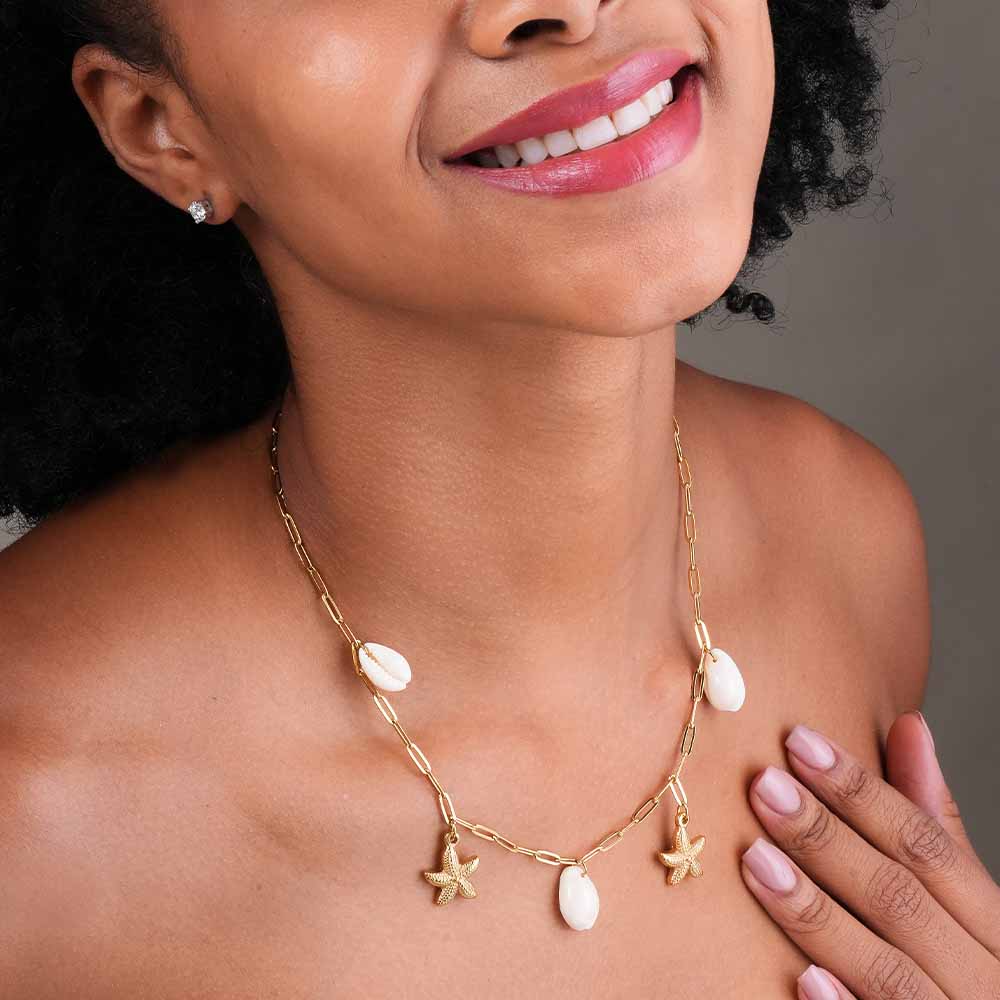 Shell & Starfish Link Necklace