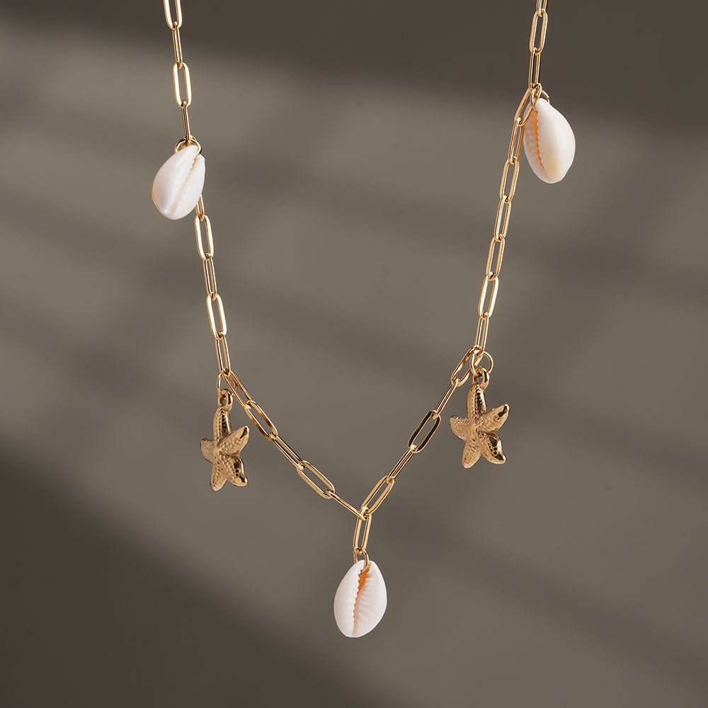 Shell & Starfish Link Necklace