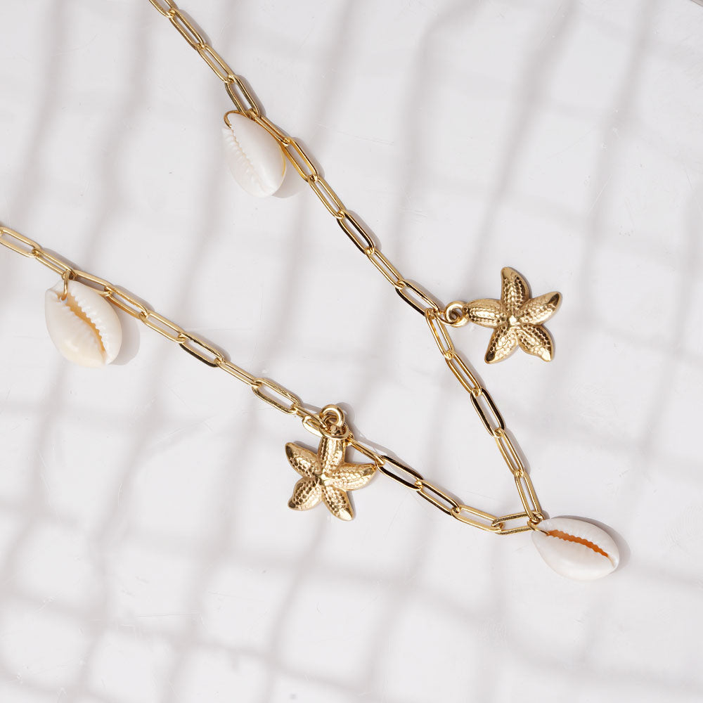 Shell & Starfish Link Necklace