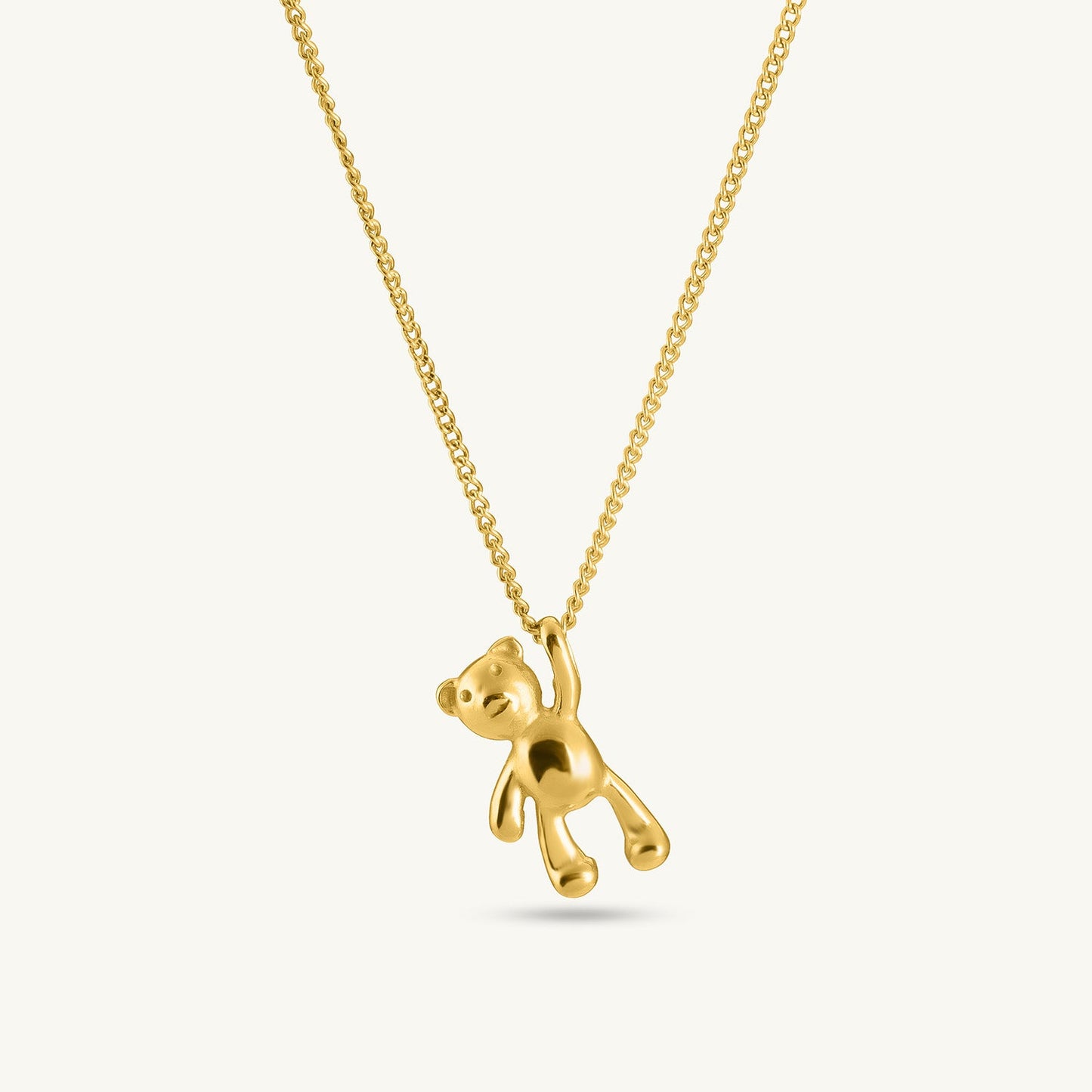 Gold Teddy Bear Pendant Necklace