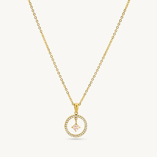 Eternal Glow Crystal Circle Necklace