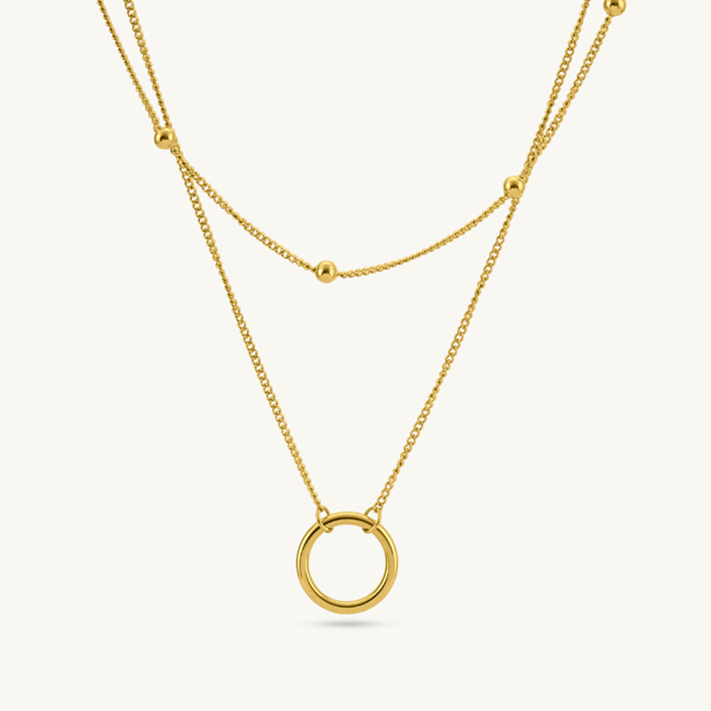 Minimal Hoop Charm Necklace