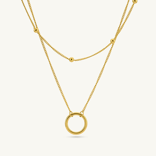 Minimal Hoop Charm Necklace
