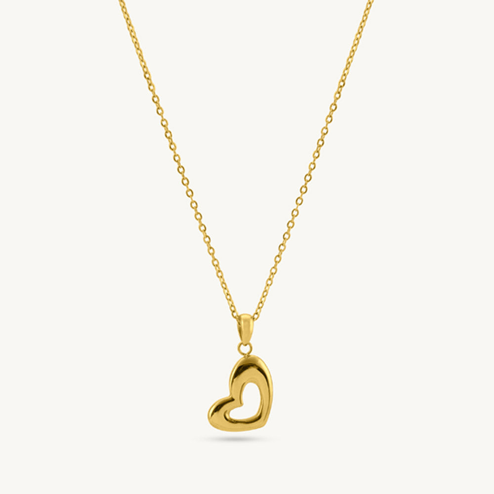 Minimalist Heart Drop Necklace