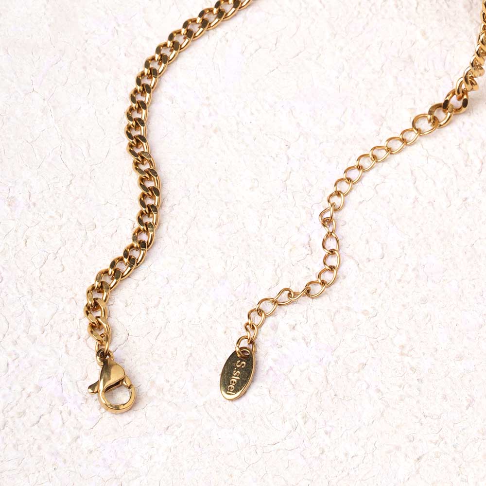 Golden T-Bar Charm Necklace