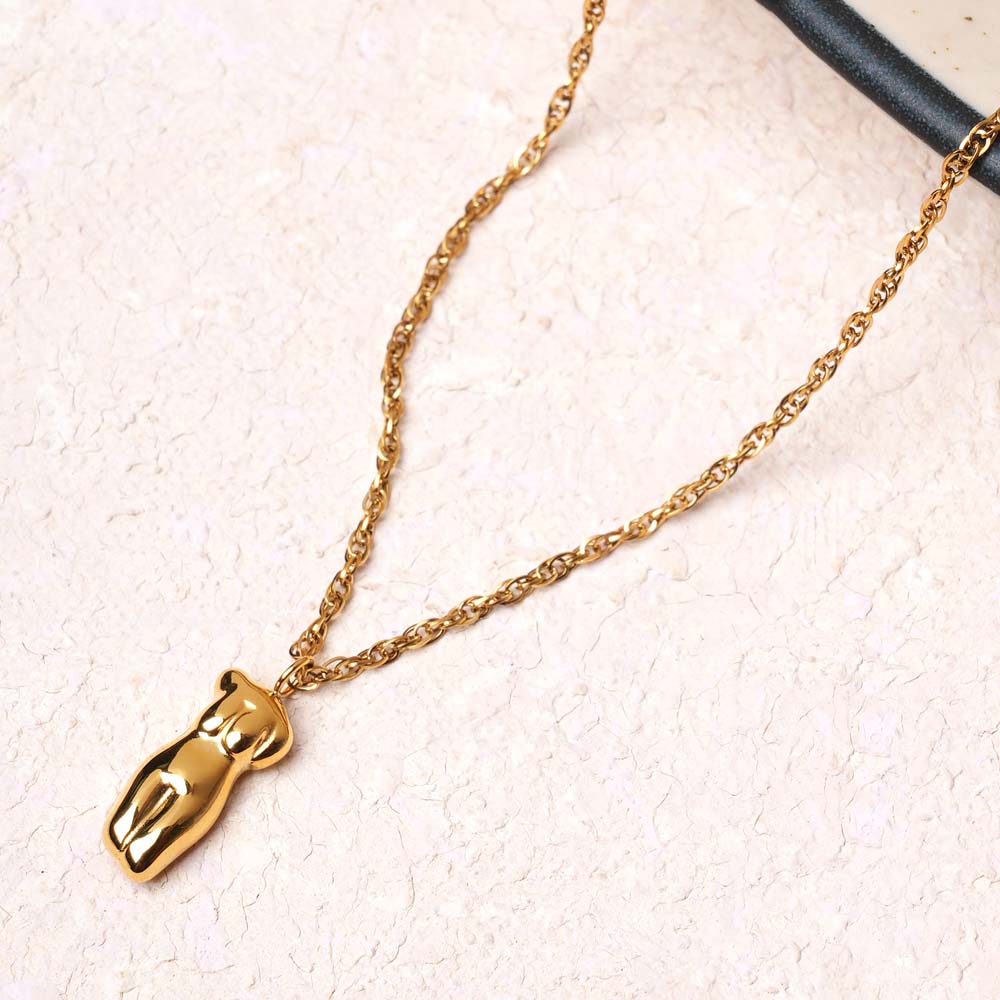 Golden Muse Abstract Pendant Necklace