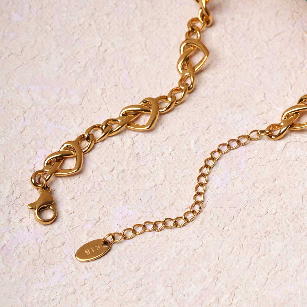Linked Hearts Chain Necklace