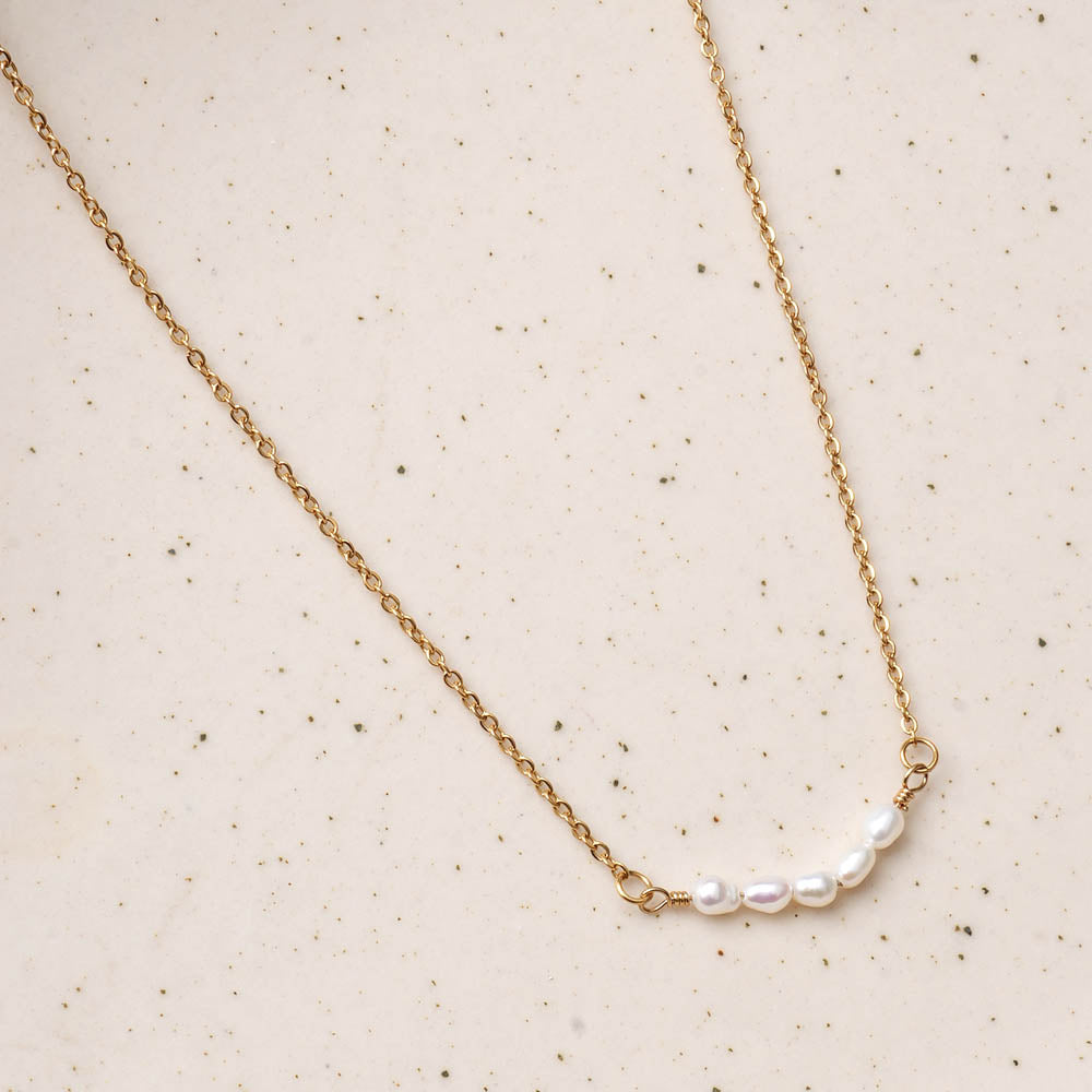 Minimalist Pearl Bar Necklace