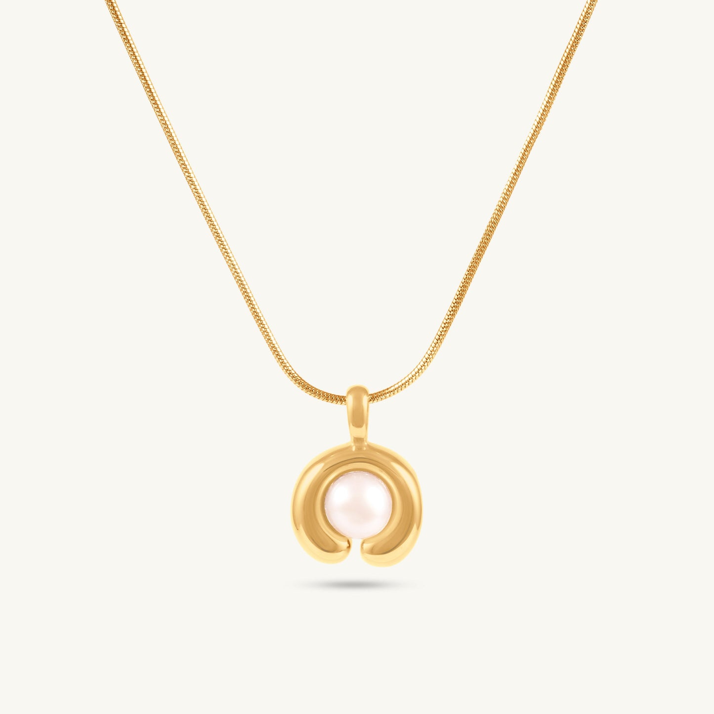 Golden Orb Pearl Necklace