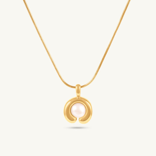 Golden Orb Pearl Necklace