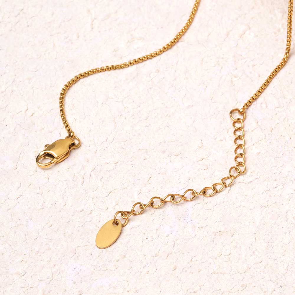 Square Charm Pearl Accent Necklace