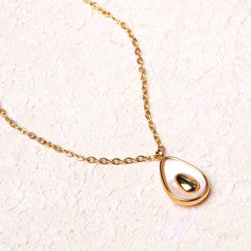 Gilded Teardrop Lock Necklace