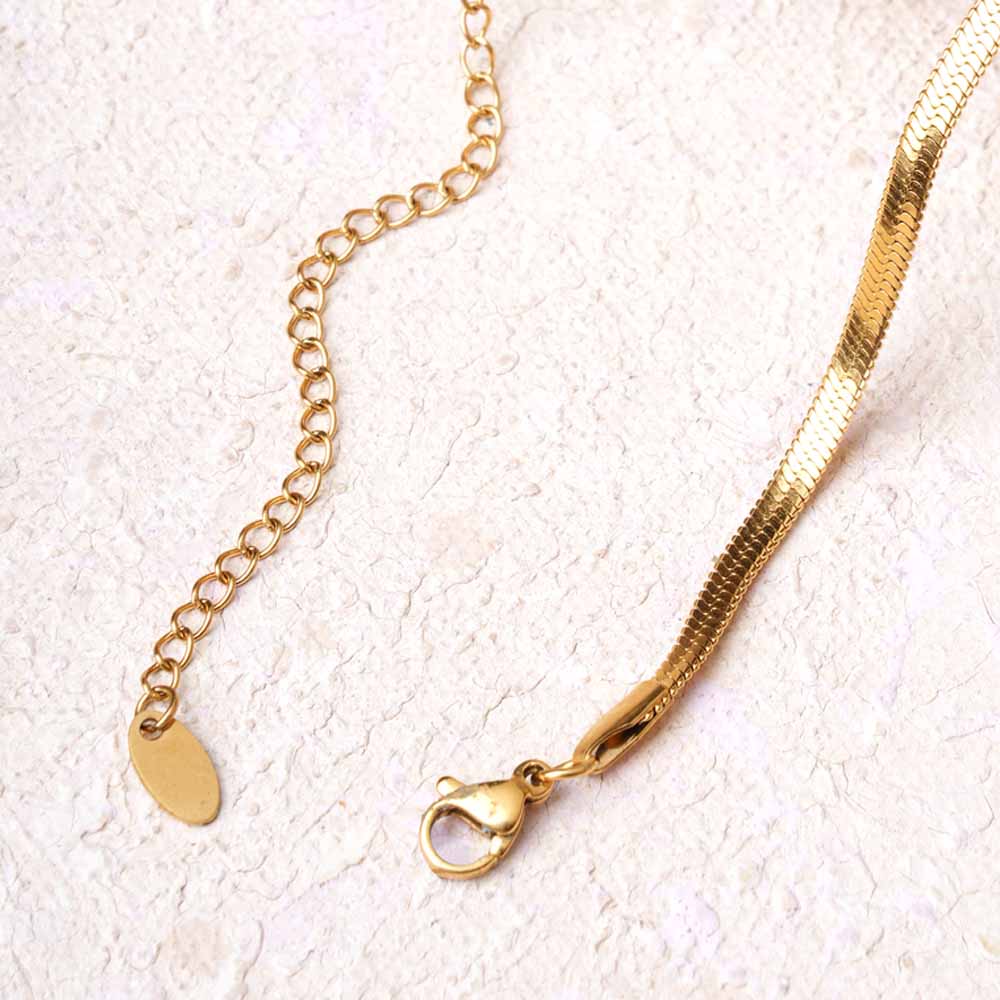 Golden Cube Lock Pendant Necklace