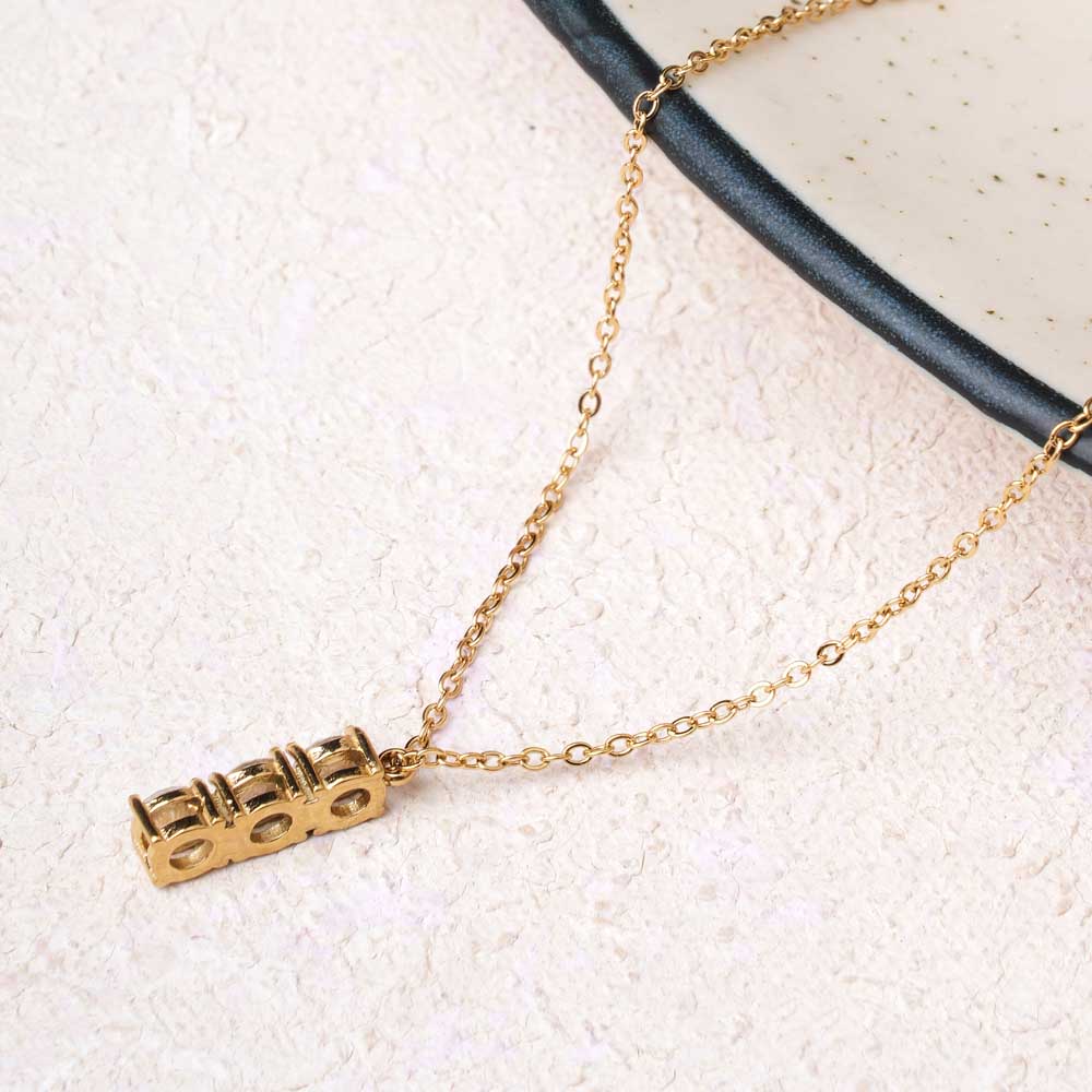 Triple Row Barrel Necklace