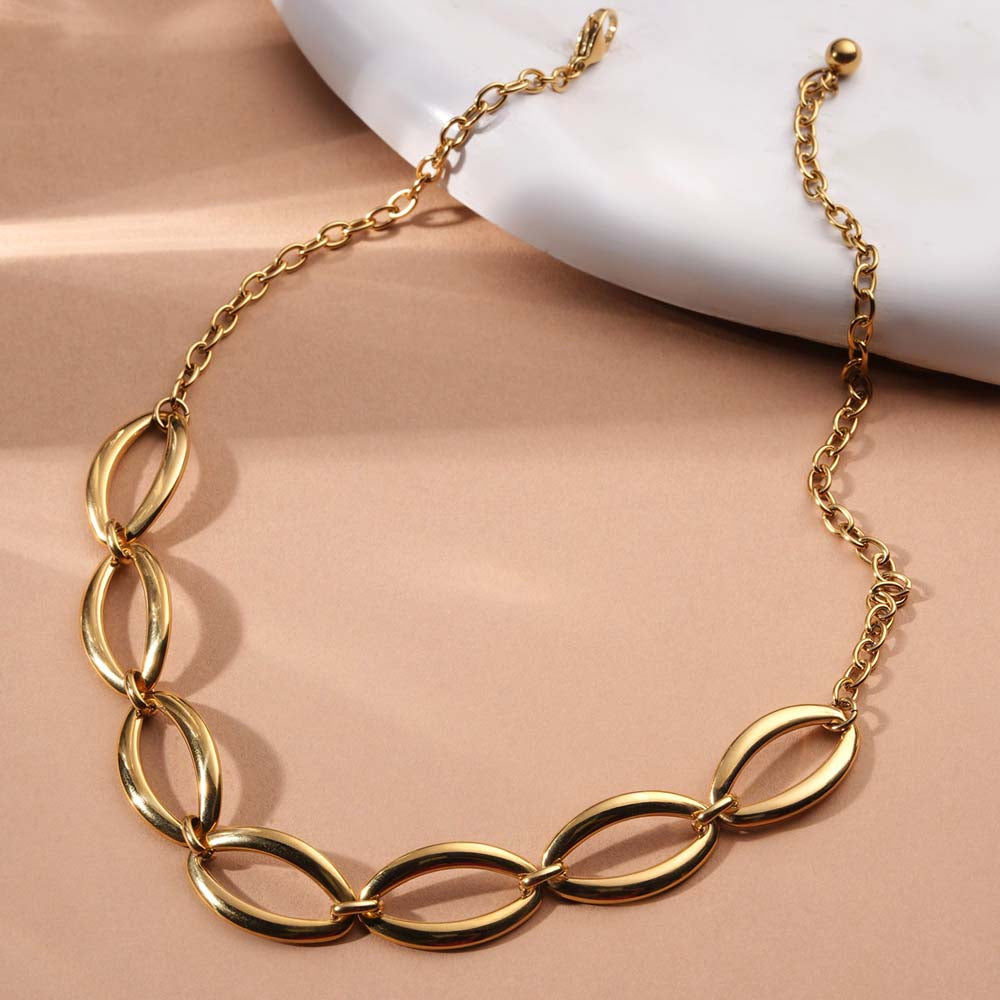 Sculptural Oval Statement Necklace