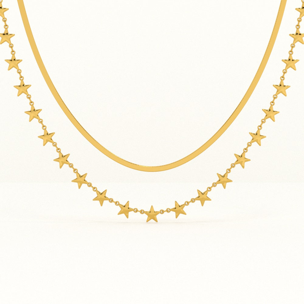 Star Grid Layer Necklace