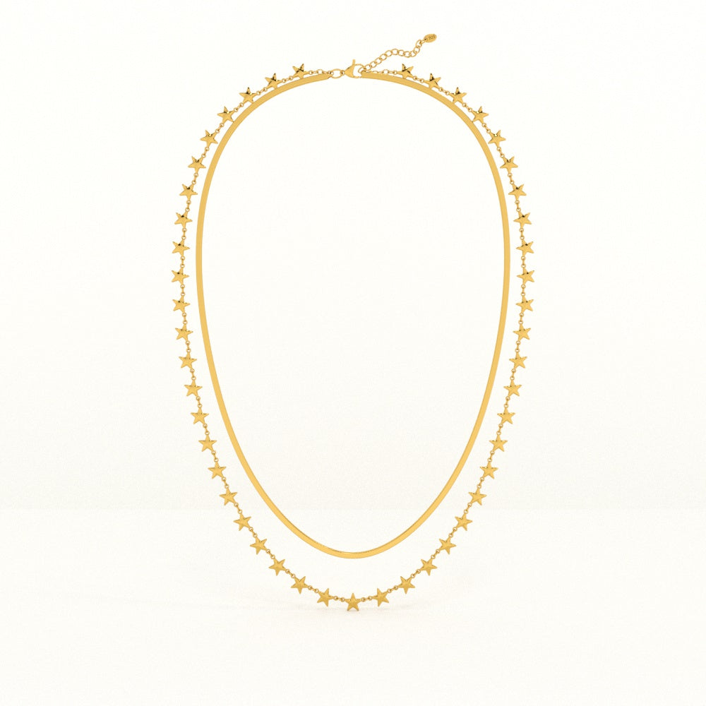 Star Grid Layer Necklace