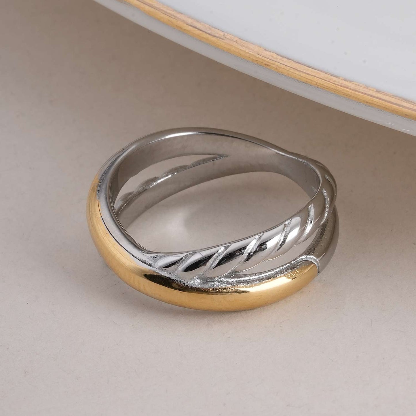 Two-Tone Twist Design Ring