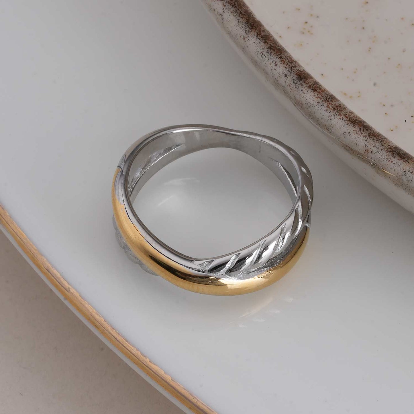 Two-Tone Twist Design Ring