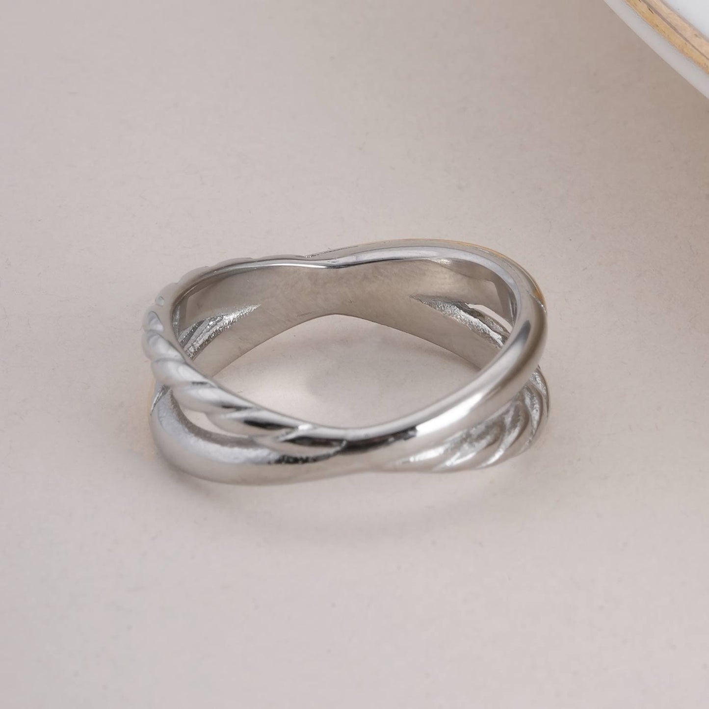 Two-Tone Twist Design Ring