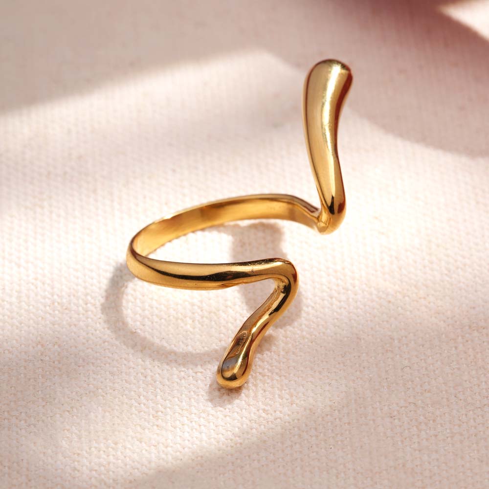 Wavy Spiral Open Band Ring