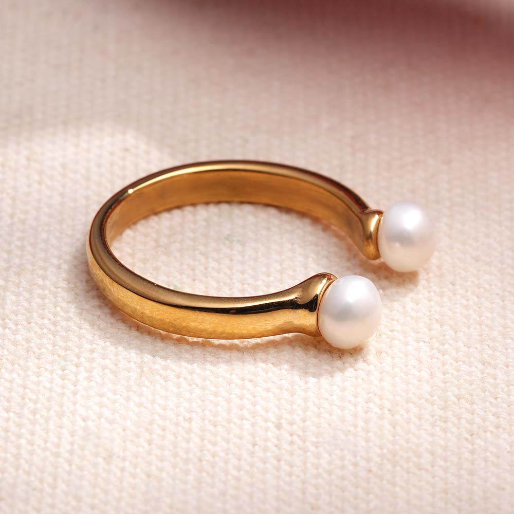 Twin Pearls Minimal Open Band