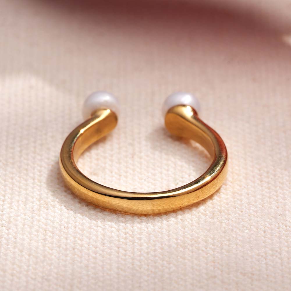 Twin Pearls Minimal Open Band