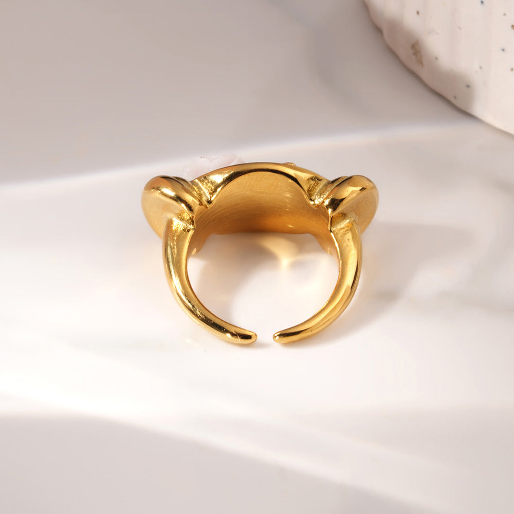 Vintage Bloom Enamel Adjustable Ring