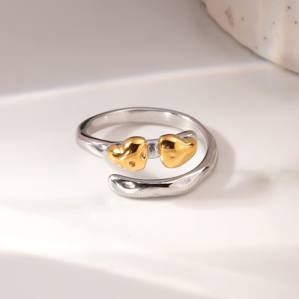 Twin Heartbud Wrap Ring