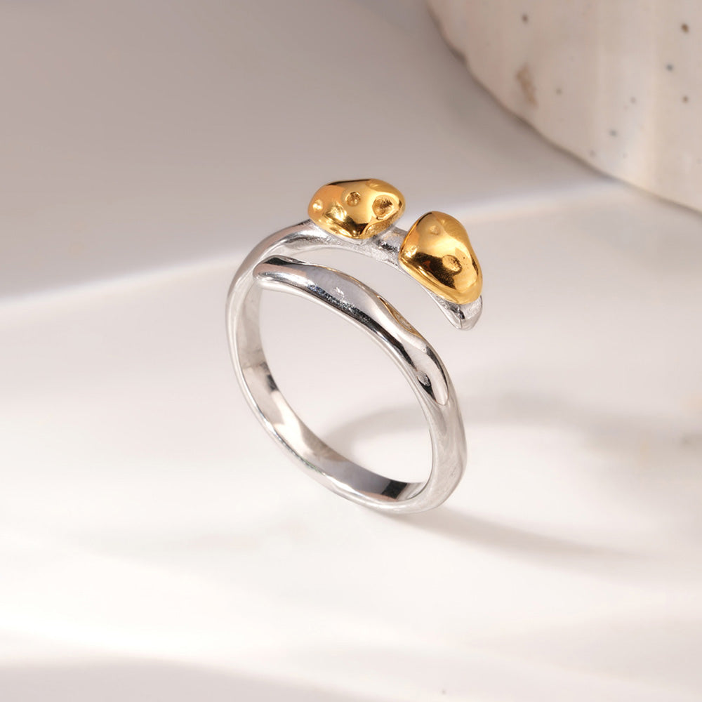 Twin Heartbud Wrap Ring