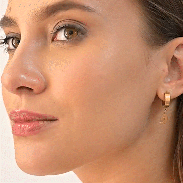 Star Moon Hoop Earrings