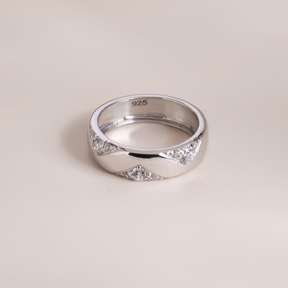 Triad of Love 925 Silver Men's Band