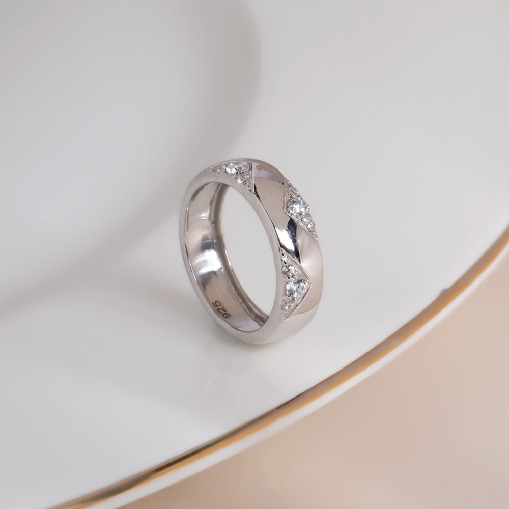 Triad of Love 925 Silver Men's Band