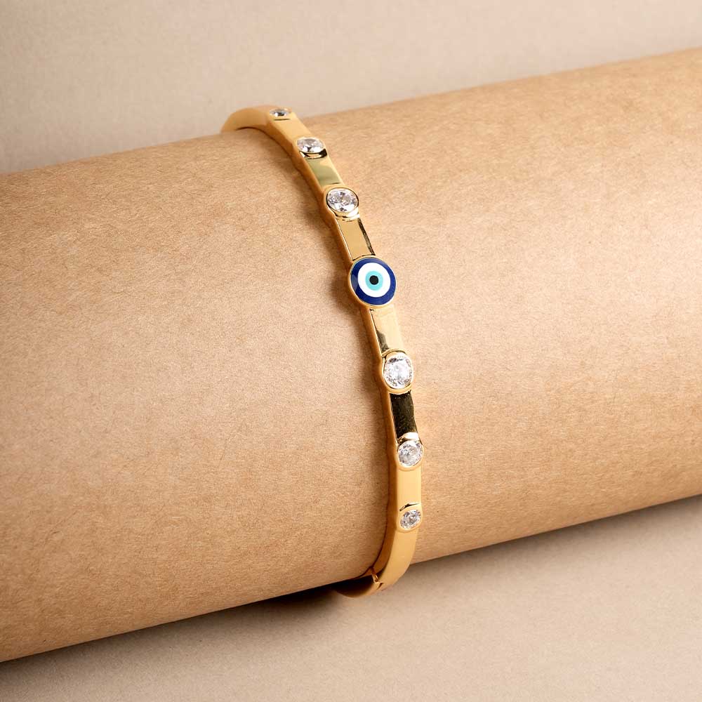 Evil Eye 925 Stone Band Ovel Bracelet