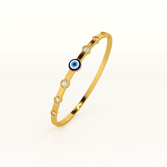 Evil Eye 925 Stone Band Ovel Bracelet