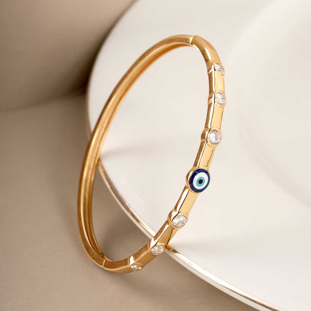 Evil Eye 925 Stone Band Ovel Bracelet