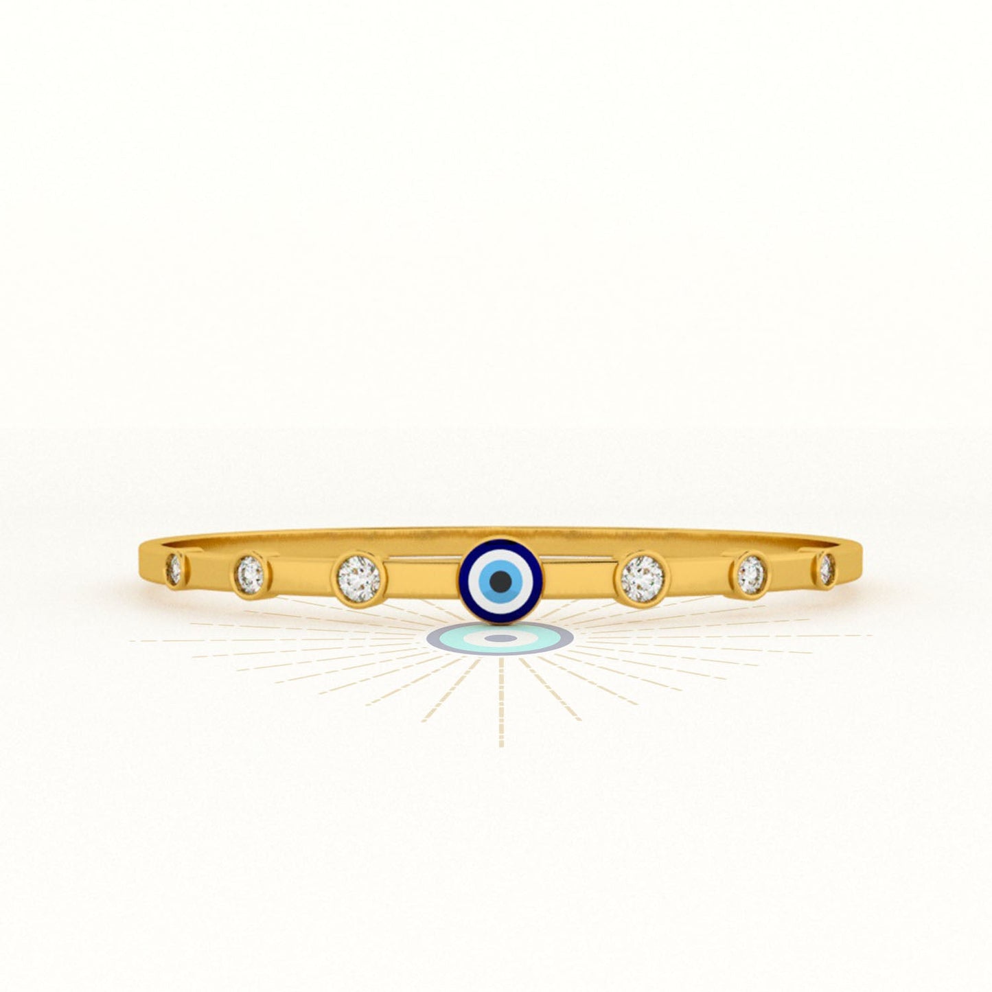 Evil Eye 925 Stone Band Ovel Bracelet