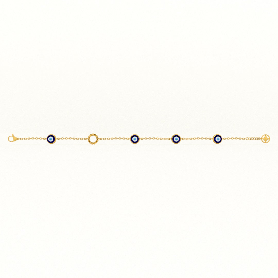 Evil Eye 925 Silver Station Bracelet