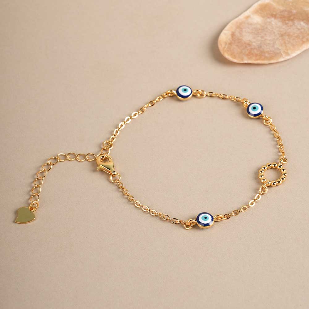 Evil Eye 925 Silver Station Bracelet