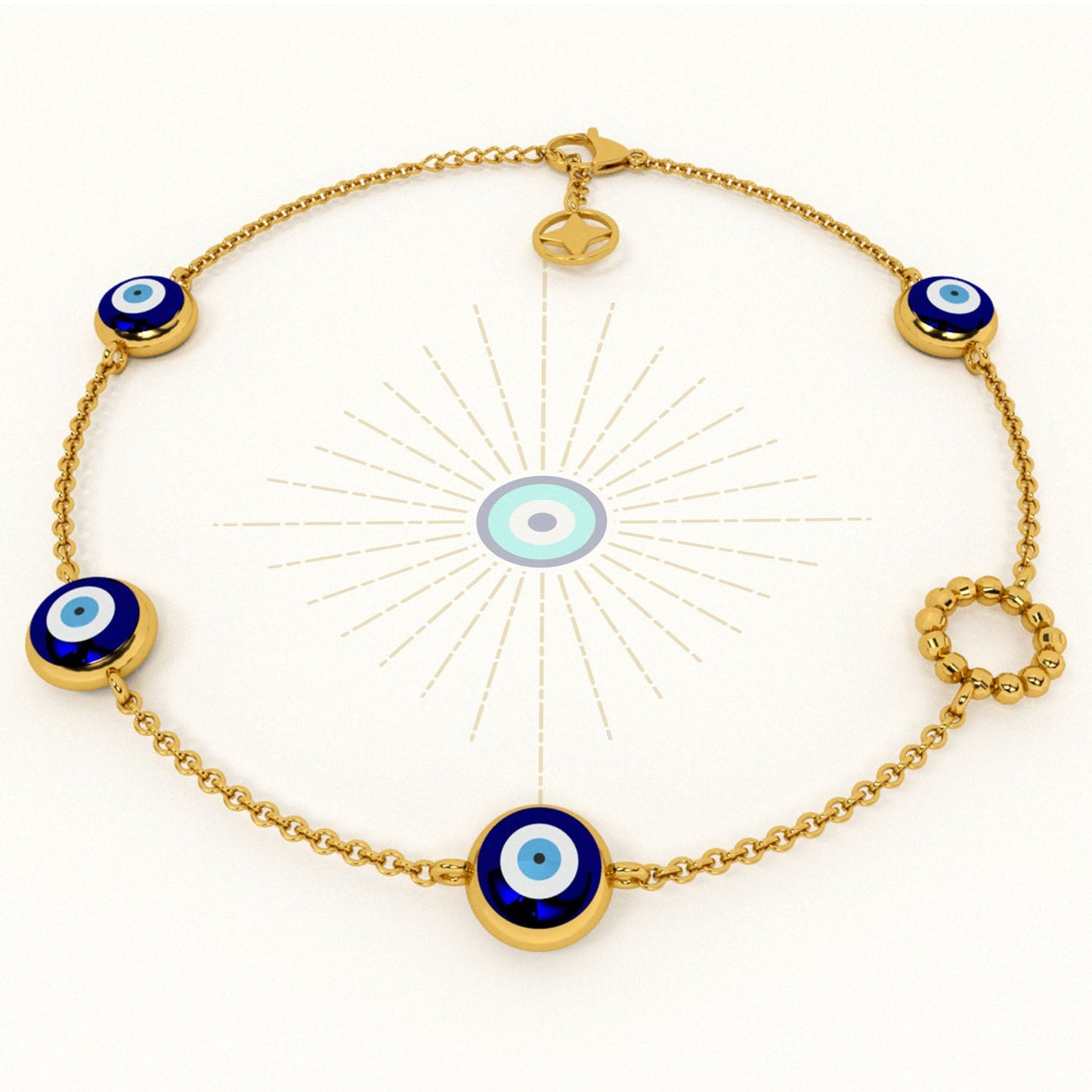 Evil Eye 925 Silver Station Bracelet
