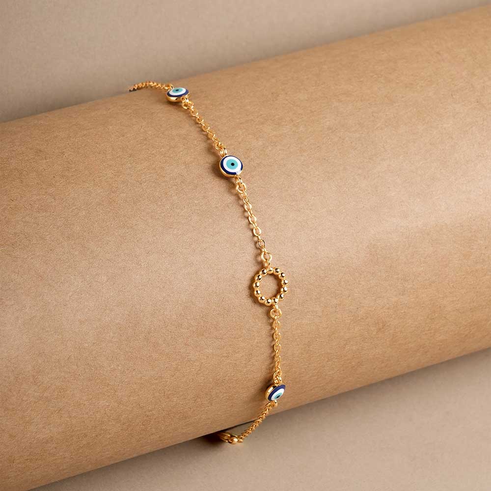Evil Eye 925 Silver Station Bracelet