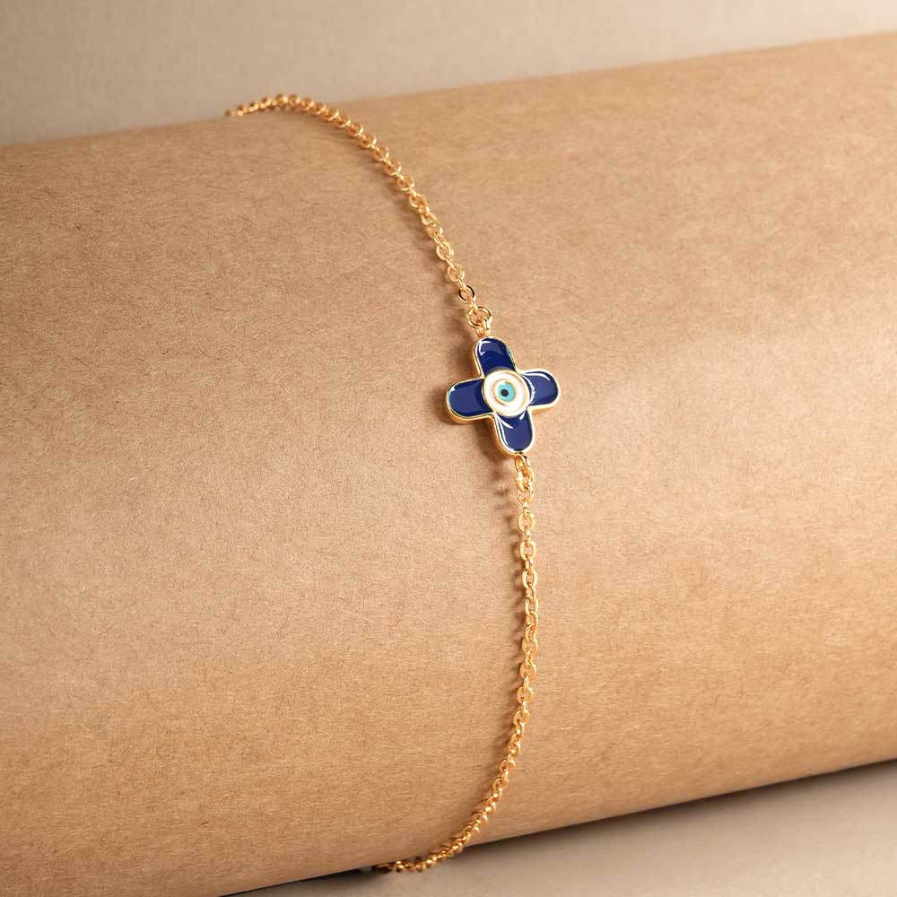 Evil Eye Clover 925 Silver Bracelet