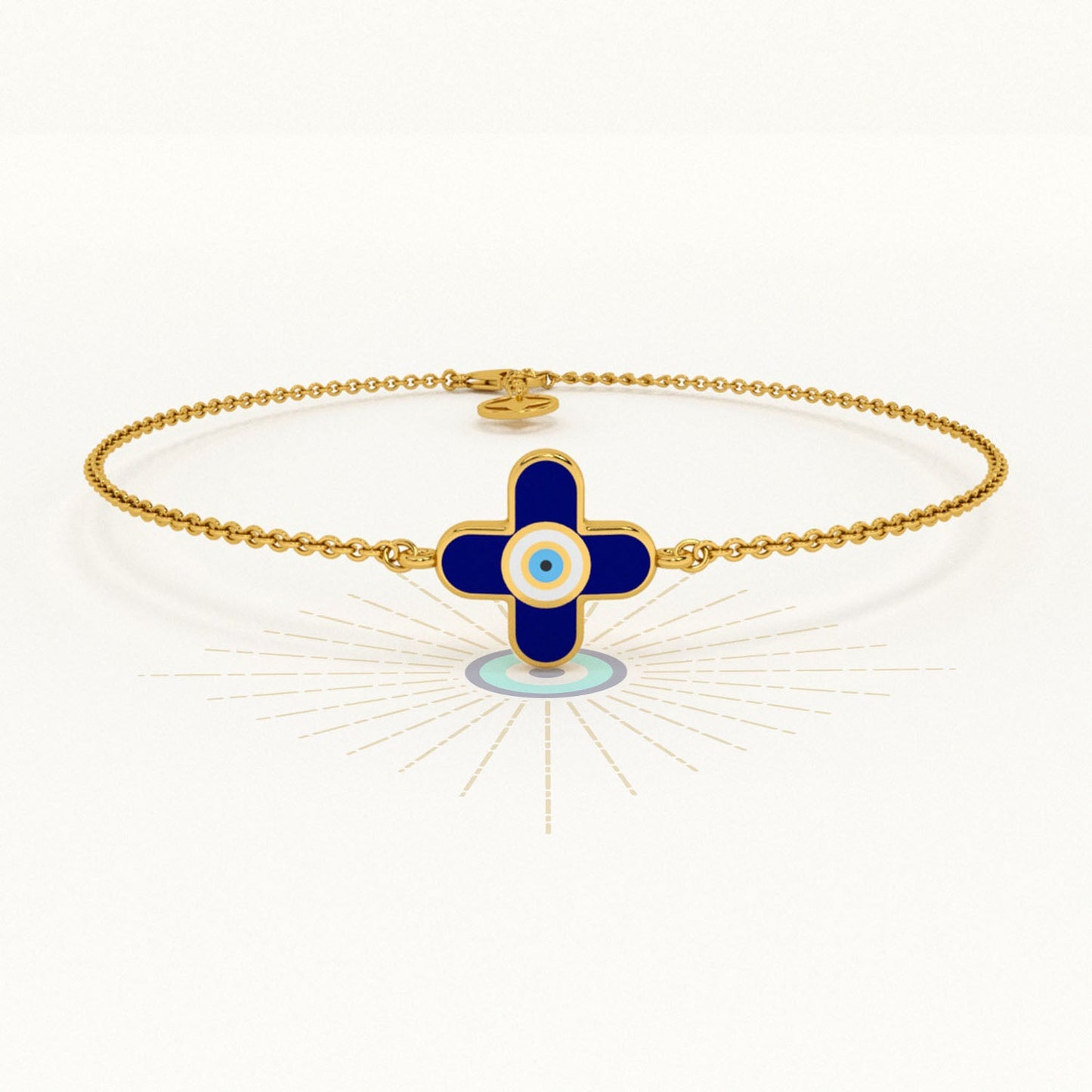 Evil Eye Clover 925 Silver Bracelet